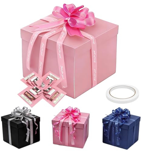 DIYCUT 5-Lagige Explosionsbox DIY, Geschenkbox Geburtstag(Rosa)