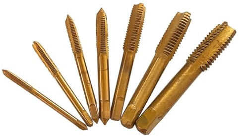 7-teiliges metrisches Gewindebohrer-Set, Handwerkzeug-Set, HSS, 3–12, Maschinenschrauben, Dübel-Set