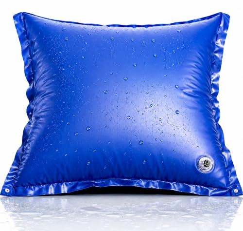 Cuscino XXL per piscina 120 x 120 cm con corda – Cuscino ad aria rotondo per copertura invernale e maltempo, accessorio per piscina
