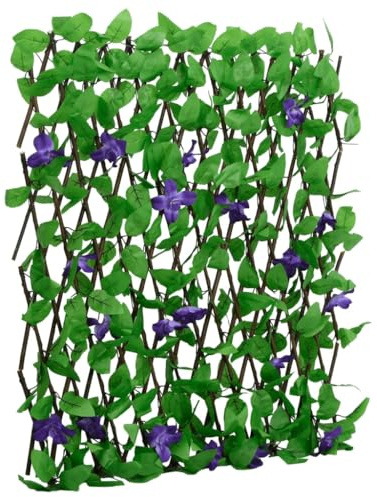 Nqyjm Traliccio espandibile in edera artificiale verde, 180 x 70 cm, per giardino, coniglio, cane, patio, terrazza, decorazione esterna