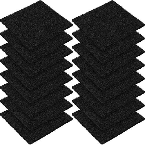 Gejoy 16 Stück Aktivkohlefilter für Biomülleimer Kohlefilter Biomüll Filter Küche Geruchsfilter Mülleimer Komposteimer Komposter Biotonne Ersatzfilter zuschneidbar Bioeimer gewölbter Deckel (12x12 cm)