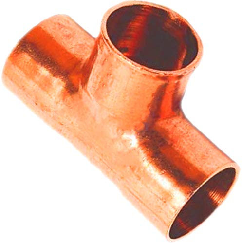 Löt Fitting 5130 T-Stück für Kupfer Rohr Außendurchmesser 22mm i-i-i 3 Muffen Anschlüsse zum Löten 90° Grad Abzweig Trinkwasser geeignet Kupplung Verbinder Heizung Sanitär Wasser