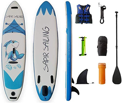 SHENGXUAN Stand Up Paddling Board für Junger Anfänger | 275x73x12cm Aufblasbares iSUP Board Komplettes Zubehör | Rettungsweste + Alu-Paddel + Pumpe + Rucksack + Leine + Flickwerkzeug| Max 150KG
