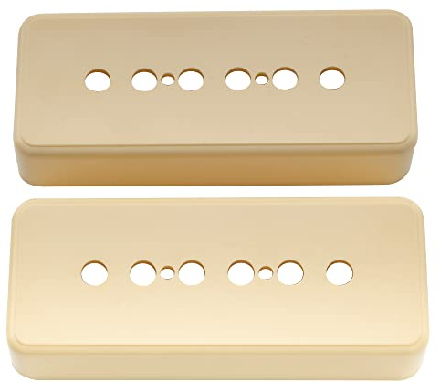 Musiclily Pro Kunststoff 48mm P90 Soapbar Tonabnehmer Abdeckung Pickup Kappe für Import Les Paul SG E-Gitarre, Creme (2er Set)