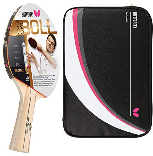 Butterfly Timo Boll Bronze Tischtennisschläger + Tischtennishülle Drive Case 2 | Tischtennisschlägerset | Tischtennis Hobby Set