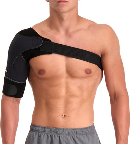 Gladiator Sports Schulterbandage - Leichtgewicht Bandage - Schultergurt - Schulterorthese - Schulterstütze Schulterschmerzen - Schwarz