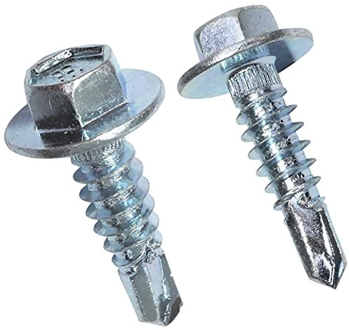 AERZETIX - C48376 - Satz von 50 Bohrschrauben selbstbohrende Ø6.3x23mm mit sechskantkopf mit flansch - für wellblech trapezblechen unterdeckung und fassadenverkleidung - DIN 7504K