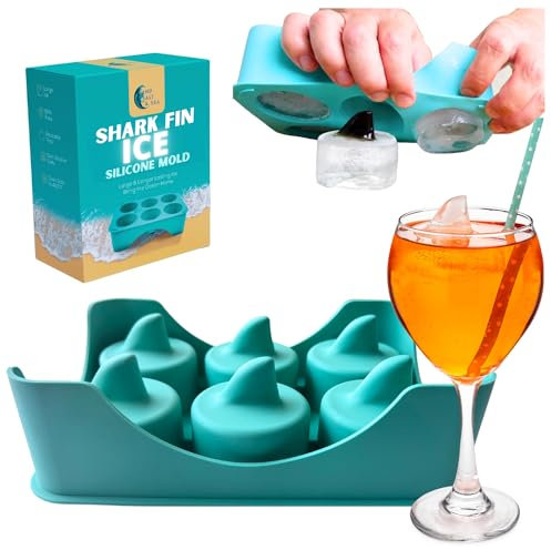 Sand Salt & Sea Shark Fin Ice Cube Molds - Teal Green, Pack of 1
