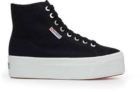 Superga 2708 Hi Top damduk, Svart, 39 EU