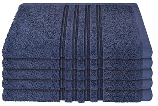 Schiesser Gästetuchset Milano - 5-teilig - 30 x 50 cm - Dunkelblau