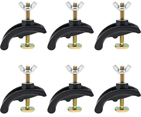VGOL 6 abrazaderas de placa de prensa arqueada CNC para máquina de grabado, abrazaderas de sujeción de pista en T, accesorios de carpintería para fresadora