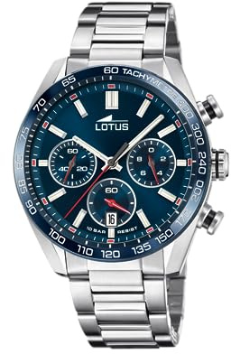 LOTUS Reloj Hombre Analógico de Acero Inoxidable 316l - Movimiento de Cuarzo - Cronógrafo - Calendario - Cristal Mineral de Alta Resistencia - Resistente al Agua 10 ATM 18916 Special Prices