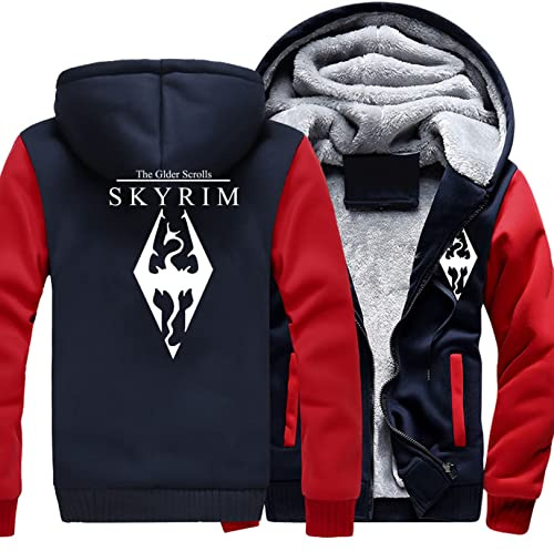ShaMma 2023 Nuove felpe con cappuccio da uomo per SKY-RIM Giacche con zip Cappotto Pullover in pile Capispalla invernali Capispalla caldi felpa spessa Allenamento-B||XL