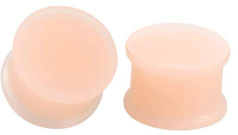 Brokkr Silicone Pair Flesh Skin Tone Ear Plugs Tunnels Gauges Multiple Shades (Light, 08mm (0g))