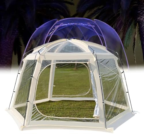 HLGKBY 5-7 Personen Iglu-Kuppel-Garten-Terrassen-Baldachin-Blasenzelt, transparentes Outdoor-Bubble-House-Camp-Zelt für Camping-Party, Wind- und regensicher, leicht zu tragen