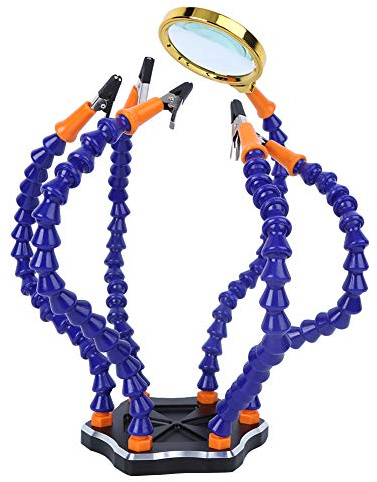 Kit de station de soudage professionnel avec loupe 3x, support en silicone haute température et ventilateur d'extraction de fumée efficace – Parfait pour la réparation