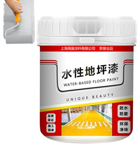 leryveo Golden Silk Bodenfarbe auf Wasserbasis, rutschfeste Betonbodenfarbe,Schnelltrocknende Anti-Rutsch-Beschichtung 500 g wasserfeste Betonfarbe - Garagenbodenbeschichtung, Betonbodenfarbe für