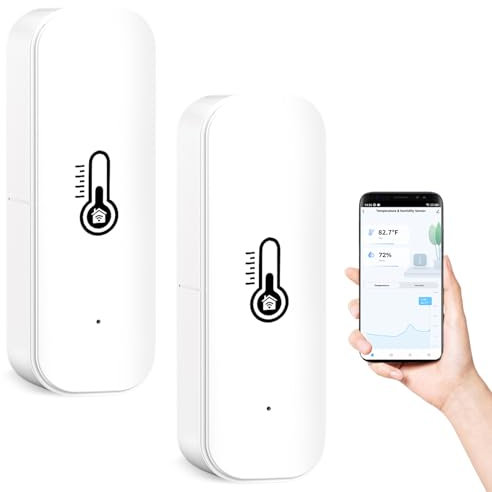 2 termometri WiFi Smart igrometro interno wifi igrometro senza fili temperatura sensore di umidità con monitoraggio remoto, allarme di notifica, archiviazione dati ed esportazione per cameretta dei