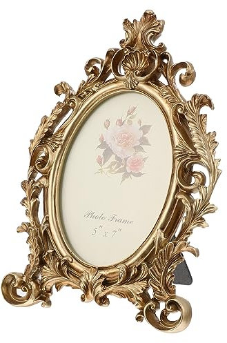 GARVALON 1pieza Marco De Fotos Ovalado De Estilo Europeo Para Escritorio Soporte Decorativo De Vintage Para Hogar y Recuerdos Familiares