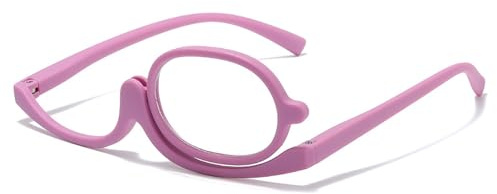 Genérico 1 Par de Gafas de Presbicia de Maquillaje, 180 ° Gafas de Presbicia Giratorio, Gafas de Bloqueo de Luz Azul(Morado,3.5 x)
