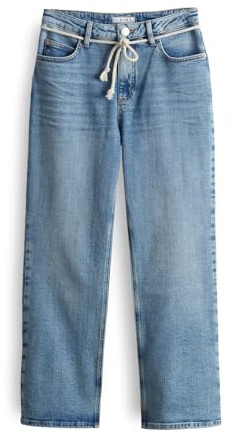 OPUS Dam pojkvän | Boyfriend Jeans LANI Casual Mid Rise av BCI bomullsblandning, Mid Provence Blue, 38W / 26L