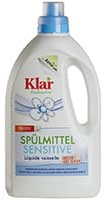 Klar Spülmittel Bio sensitive ohne Duft 6x1,5l – Kraftvolles Geschirrspülmittel flüssig mit hoher Fettlösekraft – Hautfreundliches Spüli Konzentrat in recycelter Flasche – Vegan Dish Soap