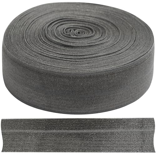 Aerzetix - Banda Nastro Elastico Pieghevole Piatto 9 m x 20 mm - 80% Nylon e 20% Lycra - Colore Grigio