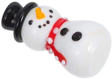 Cabilock Weihnachts Schneemann Figurine Gläserne Schneemann Dekoration für Weihnachten Adorable Weihnachtsornament für Tischdekoration Festliche Winterdeko für Zuhause
