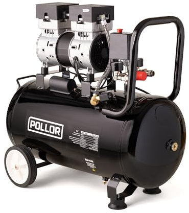 POLLOR 50L Air Compressor Low Noise Oil Free Electric Portable 5.2CFM with Pressure Regulator (50L)