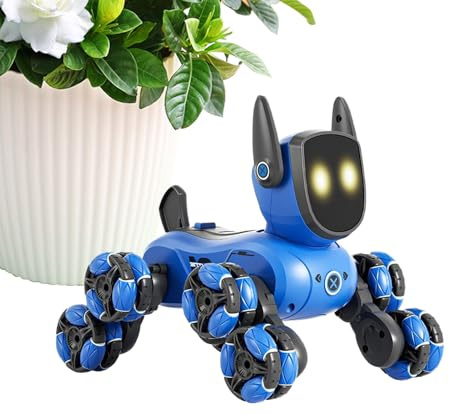Robot Dog - leksaksrobotar med fjärrkontroll, inlärningsfunktion och röststyrning | Interaktiv elektronisk hund för barn och vuxna, ersättning för husdjur med reali-rörelser