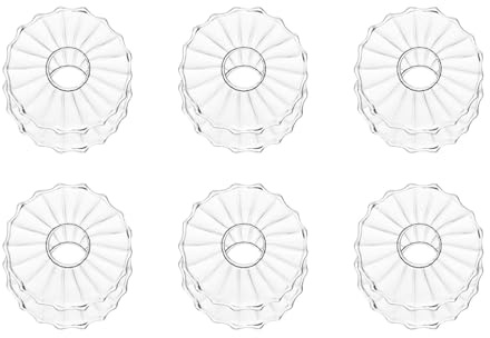 FytStycale Lot de 6 Anneaux de Protection Anti-Goutte, Bobeches en Verre pour Bougies Coniques, Protection des Nappes pour Veillée aux Chandelles, Anniversaire, Côtelé