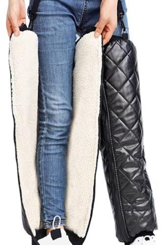 Warme Knieschützer – verstellbare Bandagen, Protektoren, Wärmer | Weiche Thermo-Kniebandagen für Autofahren | Skifahren, Snowboarden, Radfahren, Outdoor-Sport, Winter, Fahrradfahren