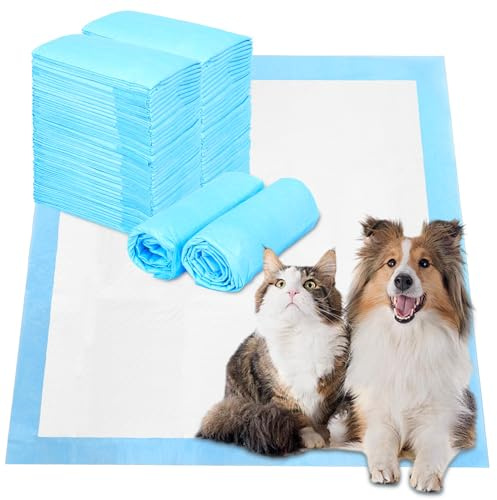 Hund- och valpträningsdynor 40-pack, extra stora valpdynor 60 x 60 cm, hundträningsmatta, läckagesäker, snabbtorkande design, kissmattor för hundar, potträning