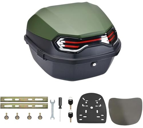 FUELIX Motorrad Topcase Für Roller 35L Motorradkoffer Heckkoffer Kofferraum Mit Rückenlehne Haltbar Universal Wasserdicht Staubdicht Motorräder Heckbox Für Moped, Mofa, Motorroller, Motorcycle A