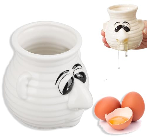 Niedlicher Eiertrenner, Keramik-Eigelb-Weiß-Trennbecher, praktischer kleiner Eierfilter-Splitter für den Haushalt, Küchenhelfer-Werkzeuge zum Backen in der Küche