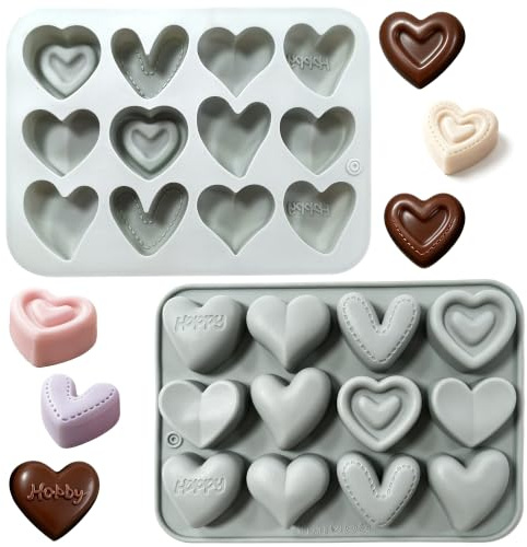 Silikonform Herz Grau Für Schokolade, Fondant Und Deko | Für Gießformen Silikon Und Silikonherzen Zum Gießen Für Schokolade, Fondant, Desserts Und Bastelprojekte