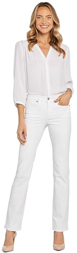 NYDJ Women's Marilyn Straight Leg Jeans, Optic White, 12