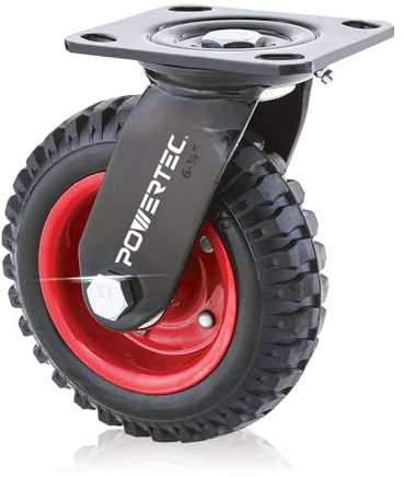 POWERTEC Lenkrolle 17050 Schwerlast-Rolle, 16,4 cm, schwarz, 6 inch