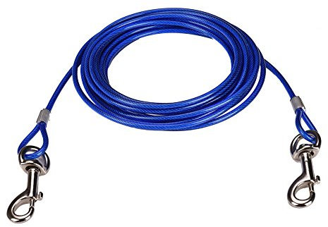 CtopoGo Cable de Amarre para Perros de 10 pies/16 pies/33 pies,Cable de Amarre para Mascotas, Cable para Atar al Perro en Exteriores, Se admiten Mascotas para Tallas pequeñas/Medianas (5m, Azul)