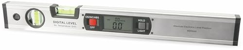 DAYTOOLS Digitale Wasserwaage DWW-400, 400 mm | Aluminium Wasserwaage mit großem LC-Display | Data-Hold Funktion | Automatisch drehende Anzeige | 4 integrierte Magnete | Vertikal & Horizontal