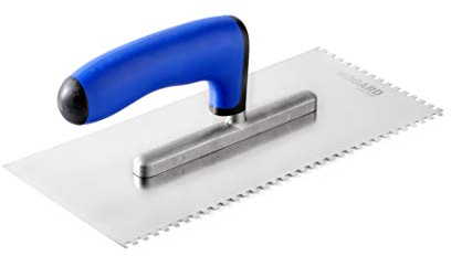 HOGARD Zahnkelle 4mm | Profi Zahnspachtel aus rostfreiem Edelstahl - Zahnglättekelle | Hergestellt in der EU | Zahnung 4x4mm