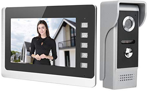 Videocitofono Monofamiliare, Video Citofono Cablato con Monitor LCD TFT 7 pollici e Telecamera ad Alta Definizione, per Casa Unifamiliare, Visione Notturna, Citofono a 2 Vie((EU)