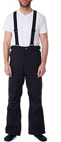alpine swiss wasserdichte Herren Schneehose mit abnehmbaren Hosenträgern Isolierte Winter Snowboard Skihose BLK XL