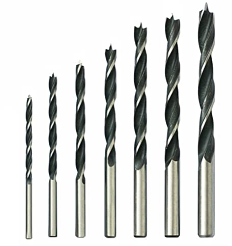 Holzbohrer, 300 mm Länge 4/5/6/7/8/10/12 mm Holzbearbeitungsbohrer für Holz-, Kunststoff- und PVC-Tischlereibohren (7 Stück)