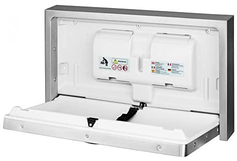 Commercial Baby Changing Table, Stainless Steel Horizontal Surface Wall Mounted Folding Baby Changing Unit