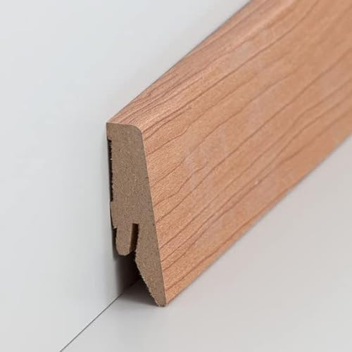 Südbrock | Sockelleisten | 718.5812 | Klassisches Profil | 18 x 58 x 2500 mm | MDF Foliert | Nussbaum Hell | Moderne Fußleiste | 1 Stück