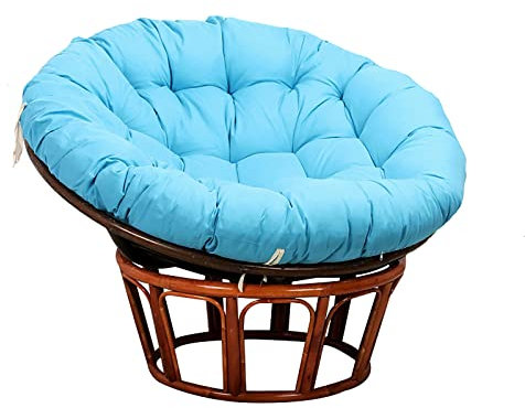 Papasan Kissenbezug Papasan-Sitzkissen Wasserdicht Papasan Stuhlkissen Polster Bodenkissen Verdicken Schaukelkissen Stuhl Weiches Kissen für Innen Balkon Draussen Patio Garten (D 110cm/43.3in)