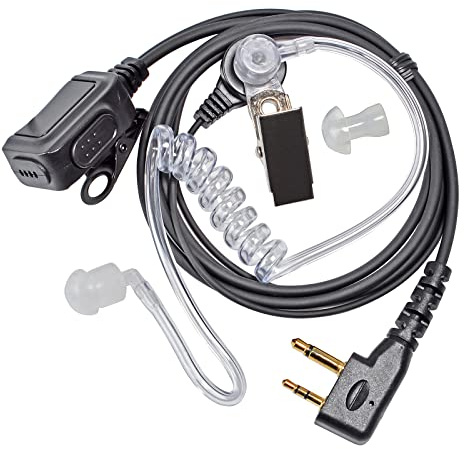 HYSHIKRA Cuffie Walkie Talkie, Auricolare compatibile con Midland G7 Pro G8 G9 Pro M24 M24 Plus M48 M99 G6 XT G7 XTR (1, Tubo Trasparente)