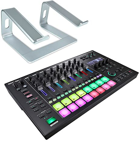 Roland MC-707 Groovebox DJ Mischpult Sequenzer Sampler + keepdrum Laptopständer Silber
