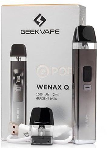 GEEKVAPE Wenax Q Original Pod Kit 25 W 1000 mAh 2 ml Cartuccia vuota 0,6/0,8 ohm MTL RDL